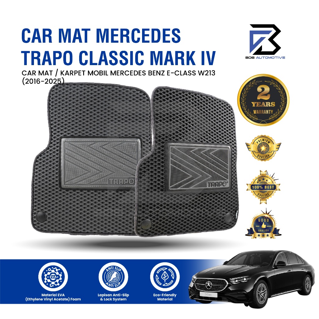 Karpet Mobil MERCEDES BENZ E-Class W205 (2014 - Sekarang) - Karpet Mobil Fullset Premium Anti Slip - Carmat Trapo Classic Mark IV Original - foto-sampul