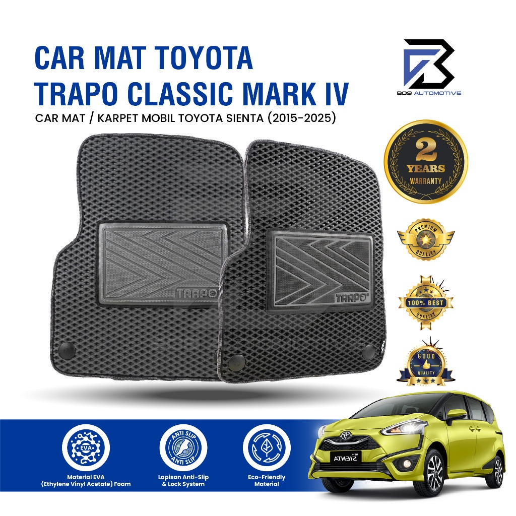 Karpet Mobil TOYOTA SIENTA (2015 - Sekarang) Fullset Premium Anti Slip - Carmat Trapo Classic Mark IV Original - foto-sampul
