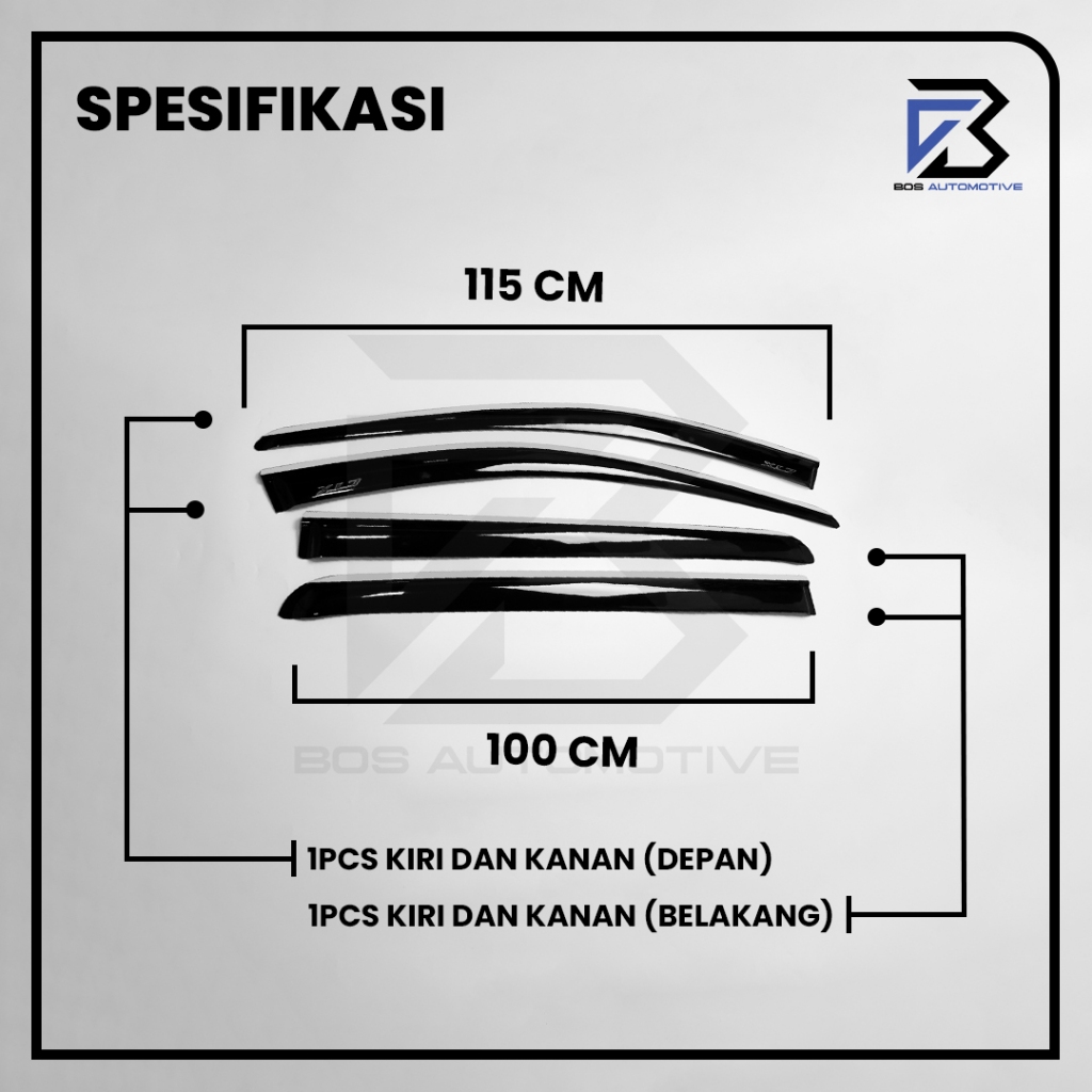 Talang Air Pintu List Silver Mobil Suzuki XL7 2020 â€“ 2023 Model Slim 4 Pintu - foto-produk-2