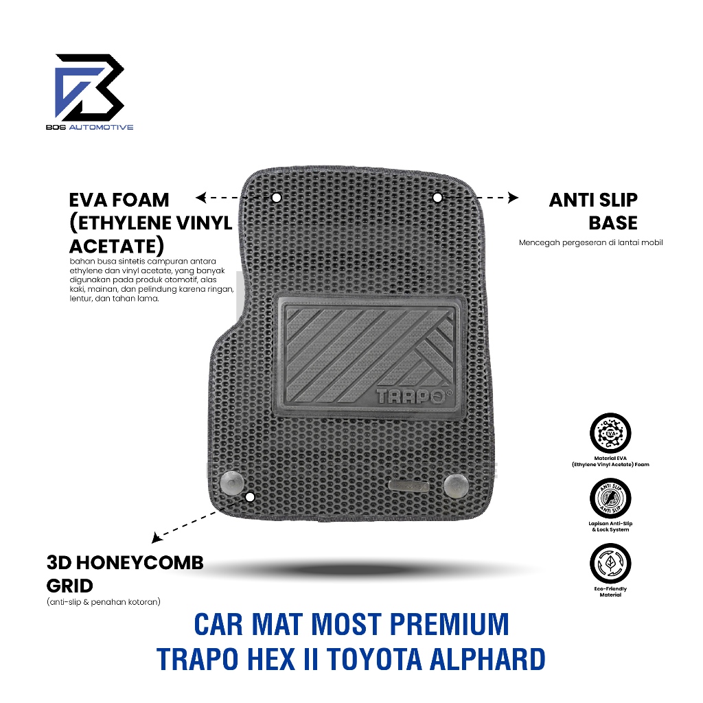 Karpet Mobil Toyota Alphard 2.5 G CVT 2023 - Sekarang Car Mats Premium TRAPO HEX II Original - foto-produk-3