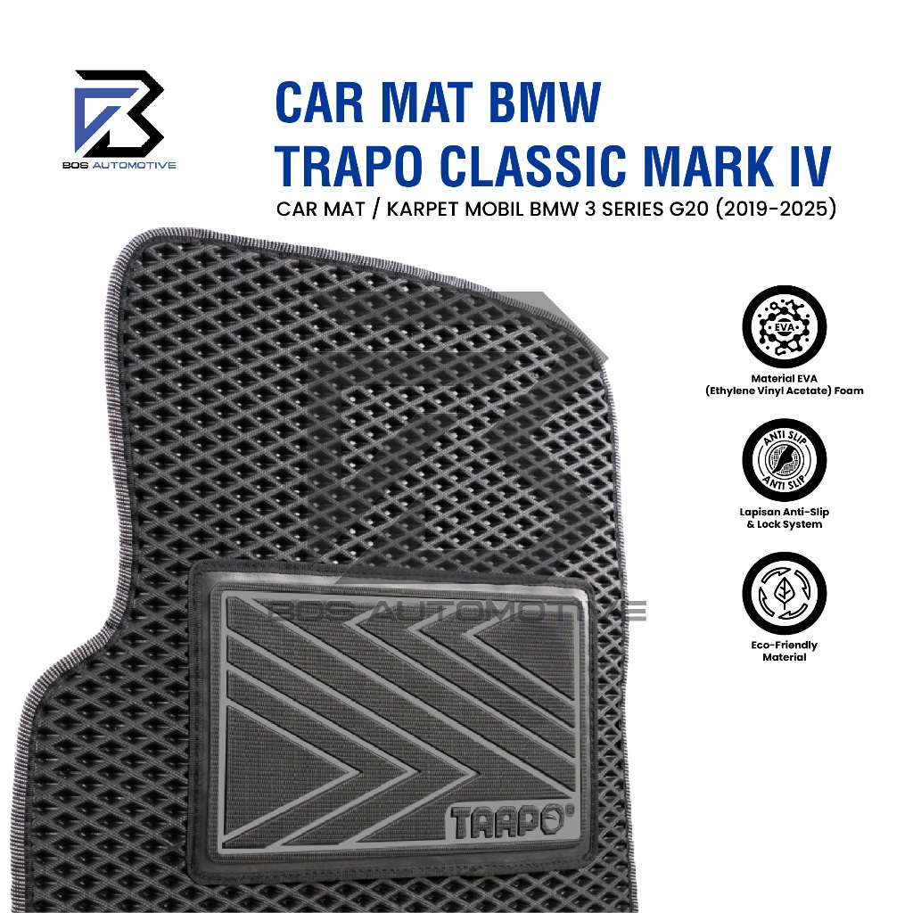 Karpet Mobil BMW 3 Series G20 (2019 - Sekarang) Fullset Premium Anti Slip - Carmat Trapo Classic Mark IV Original - foto-produk-1