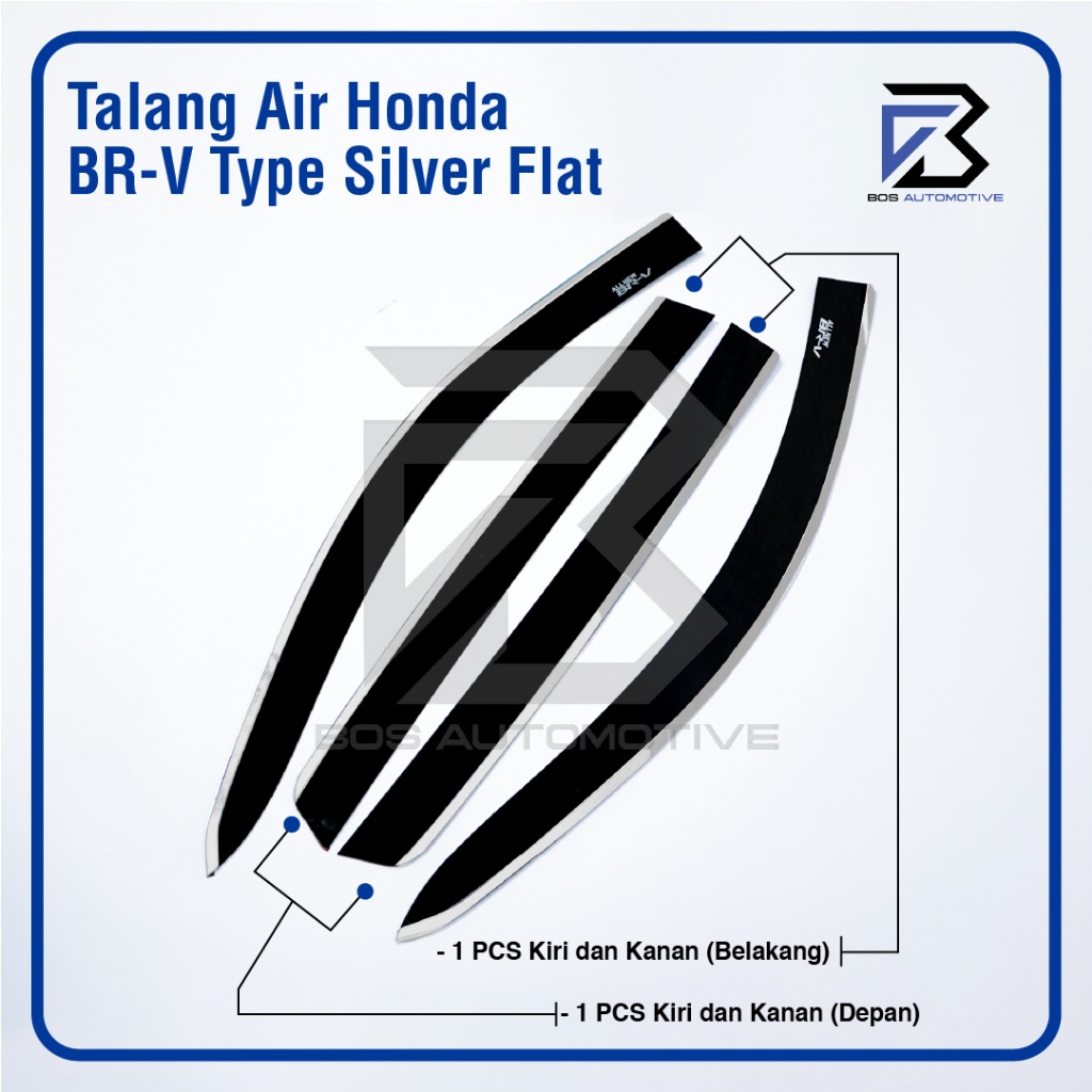 Talang Air Pintu List Silver Mobil Honda All New Brv 2021 â€“ 2023 Model Flat Rata 4 Pintu - foto-produk-4