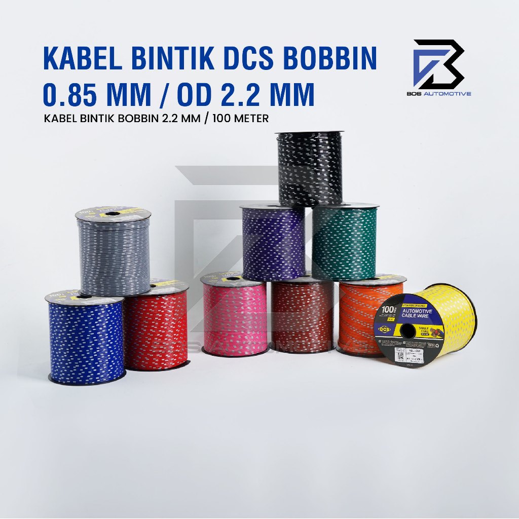 Kabel Bintik 0.85MM x 100M DCS Kabel Otomotif Body Mobil Motor Serabut Tembaga (BOBIN) - foto-produk-1