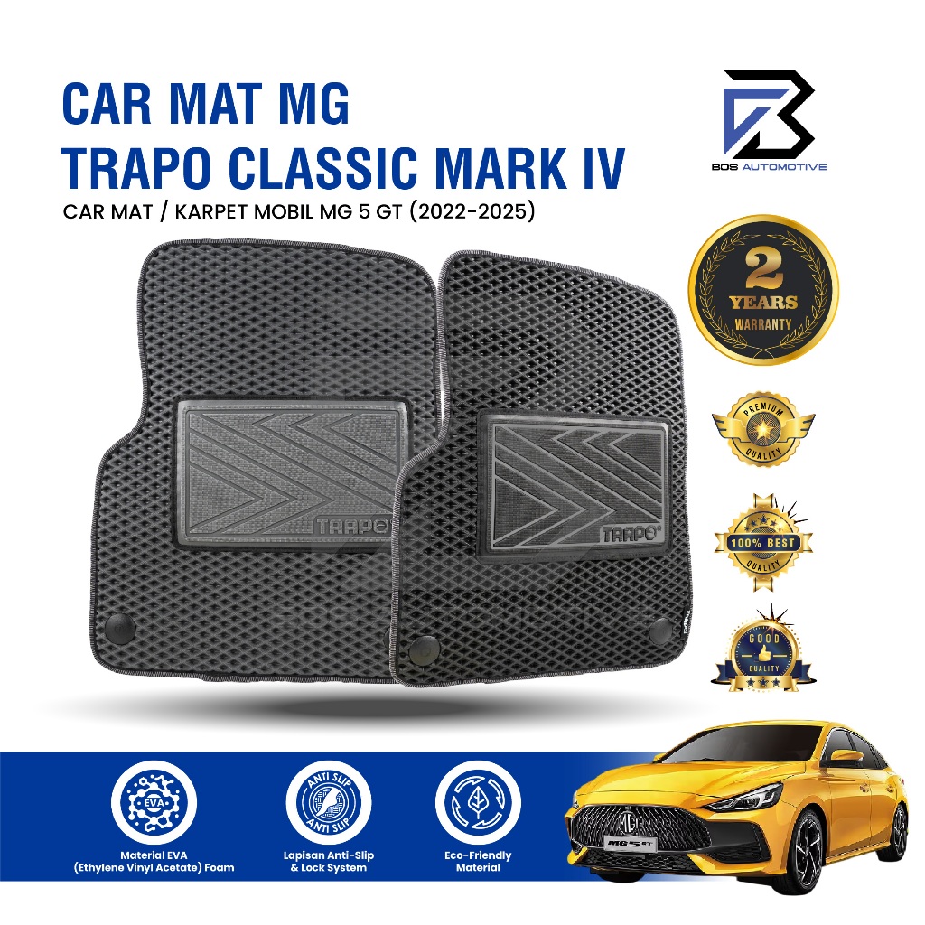 Karpet Mobil MG 5 GT (2022 - Sekarang) Fullset Premium Anti Slip - Car Mats Trapo Classic Mark IV Original - foto-sampul