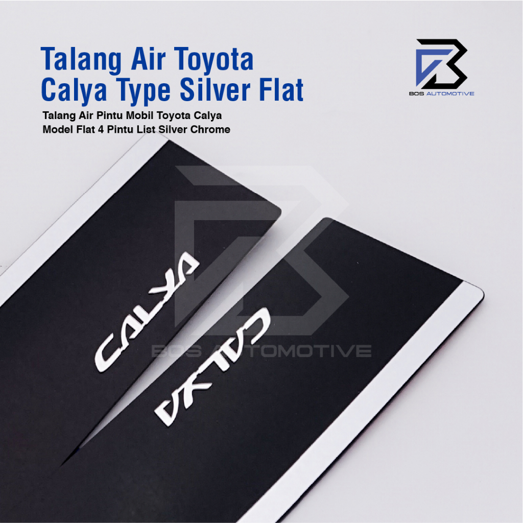Talang Air Pintu List Silver Chrome Mobil Toyota Calya 2016 â€“ 2020 Model Flat Rata 4 Pintu - foto-produk-1