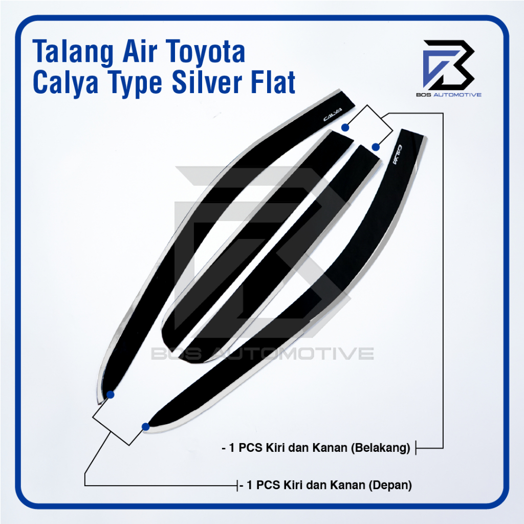 Talang Air Pintu List Silver Chrome Mobil Toyota Calya 2016 â€“ 2020 Model Flat Rata 4 Pintu - foto-produk-4