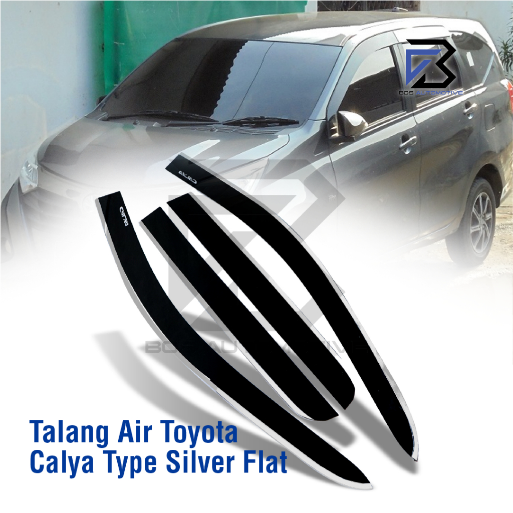 Talang Air Pintu List Silver Chrome Mobil Toyota Calya 2016 â€“ 2020 Model Flat Rata 4 Pintu - foto-produk-5