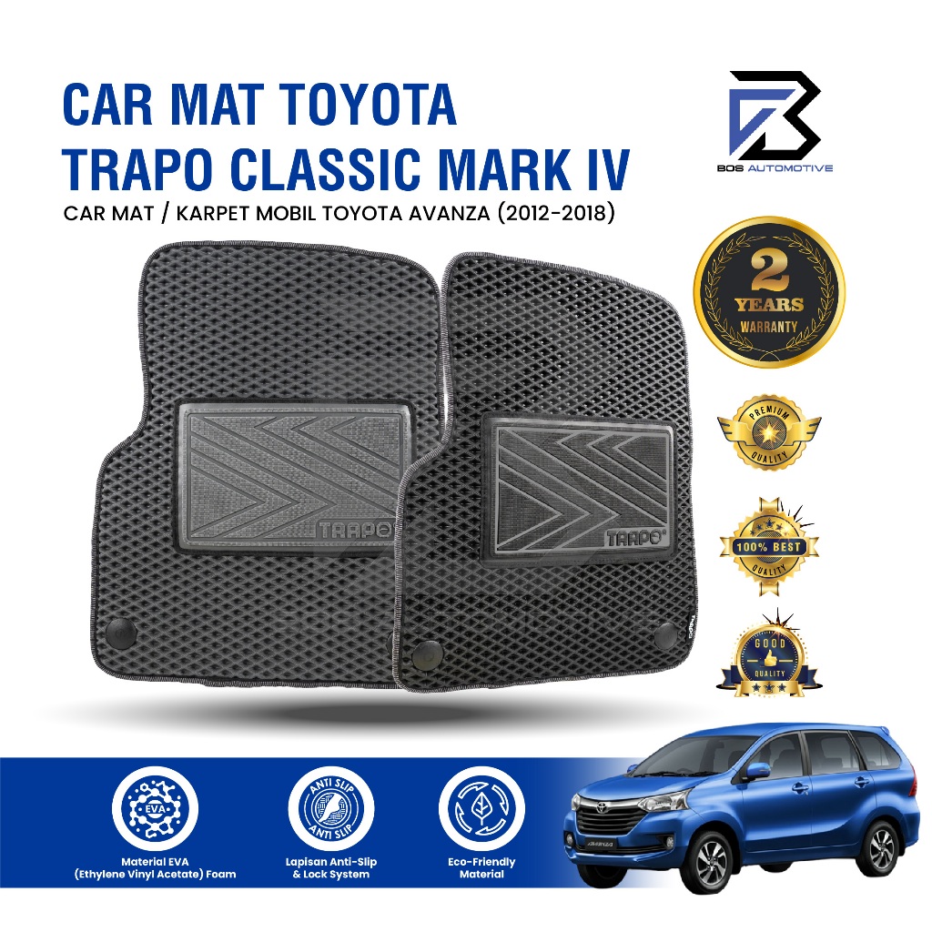 Karpet Mobil TOYOTA AVANZA (2012 - 2018) Fullset Premium Anti Slip - Carmat Trapo Classic Mark IV Original - foto-sampul