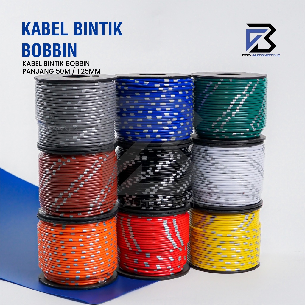Kabel Bintik AVSS 1.25MM x 50M Kabel Otomotif Body Mobil Motor Serabut Tembaga (Bobin) - foto-produk-1
