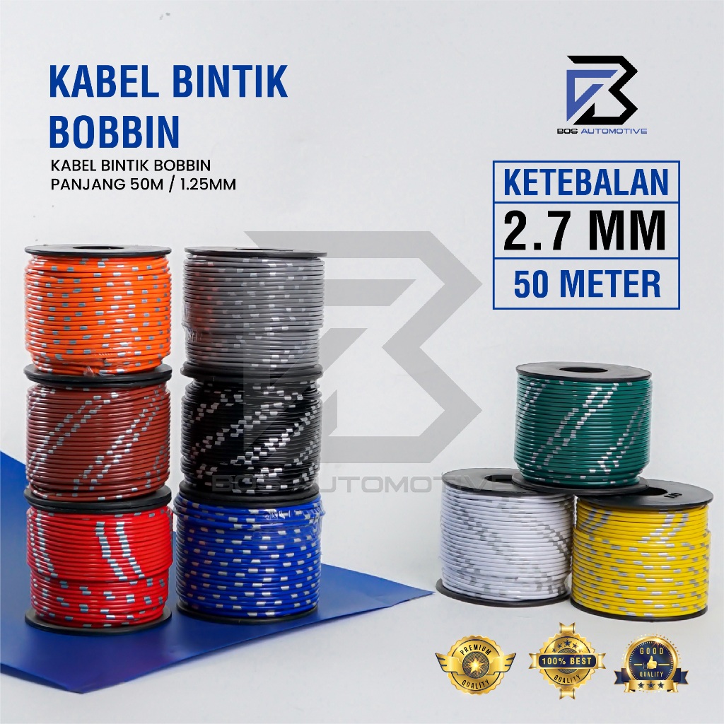 Kabel Bintik AVSS 1.25MM x 50M Kabel Otomotif Body Mobil Motor Serabut Tembaga (Bobin)