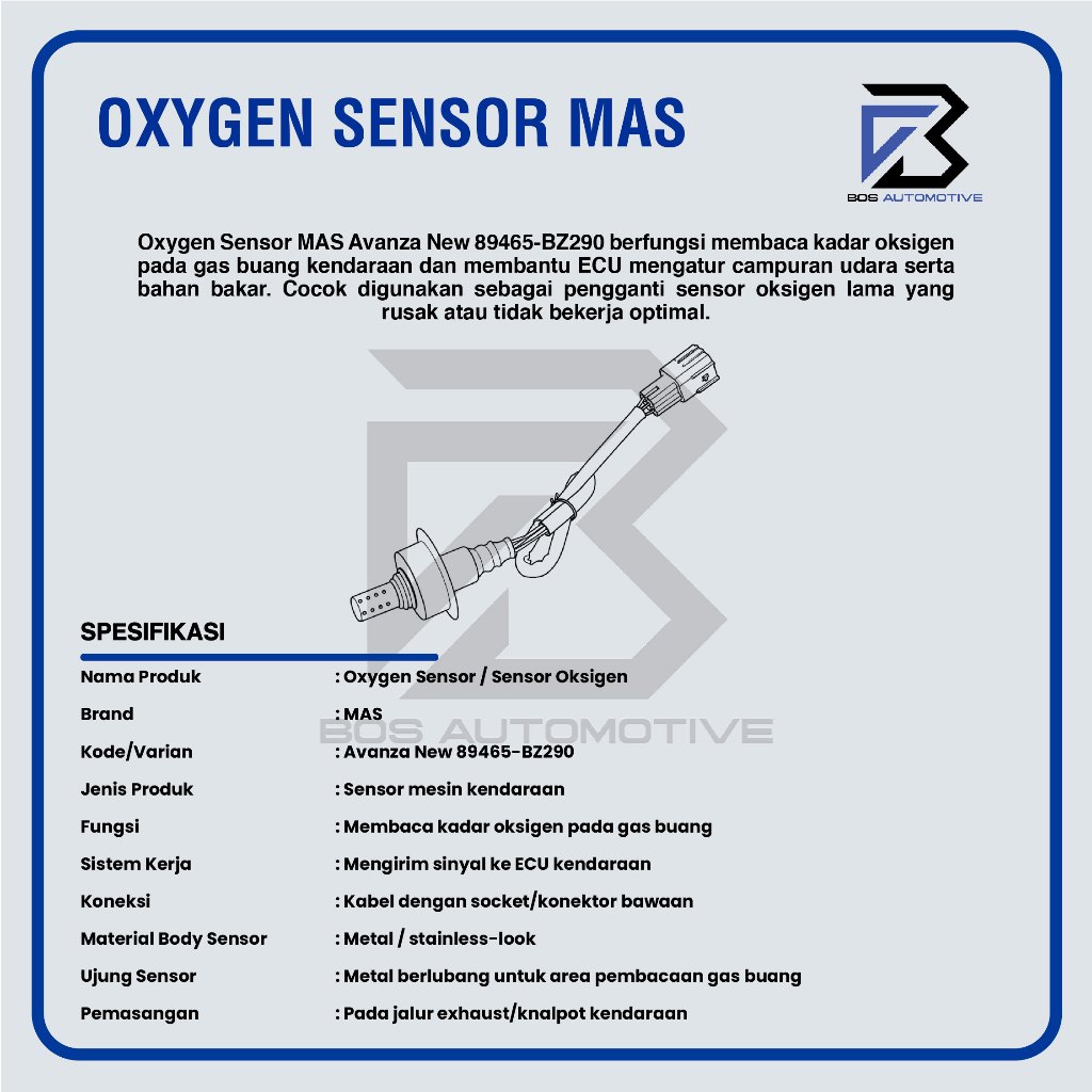 SENSOR OXYGEN O2 MAS BZ290 NEW AVANZA XENIA HIGH QUALITY - foto-produk-2