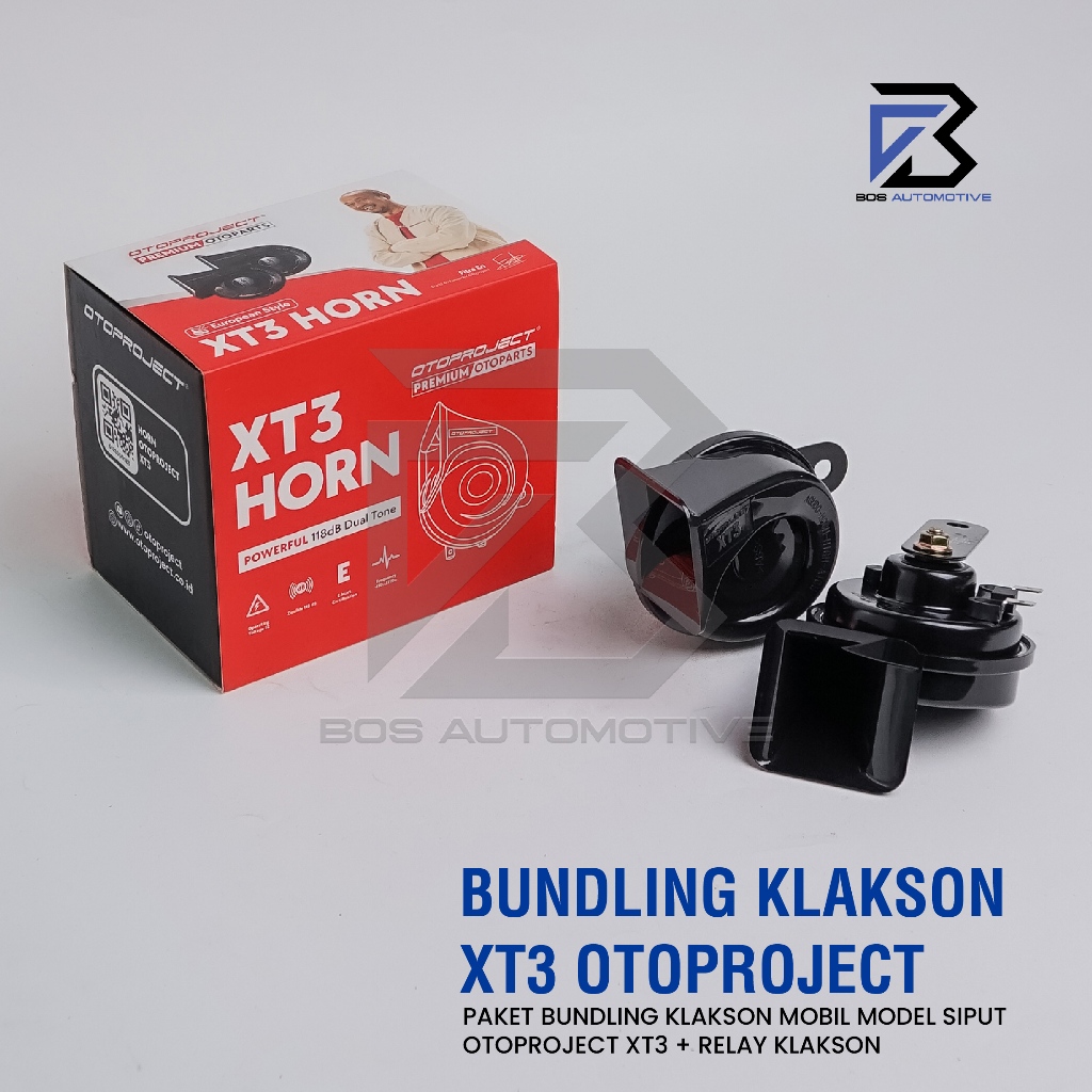 Klakson Keong Mobil Motor OTOPROJECT XT3 Waterproof dengan Kabel Relay Set Klakson 12v - foto-produk-1