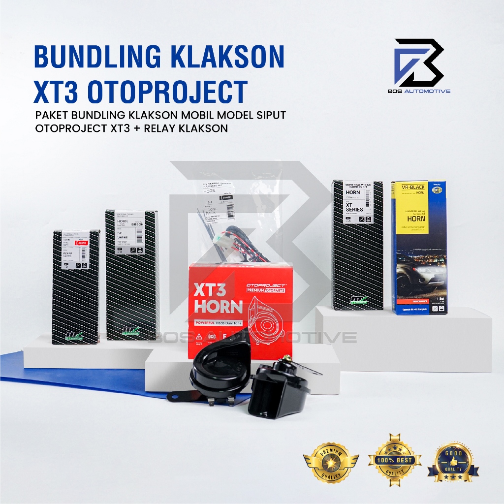Klakson Keong Mobil Motor OTOPROJECT XT3 Waterproof dengan Kabel Relay Set Klakson 12v