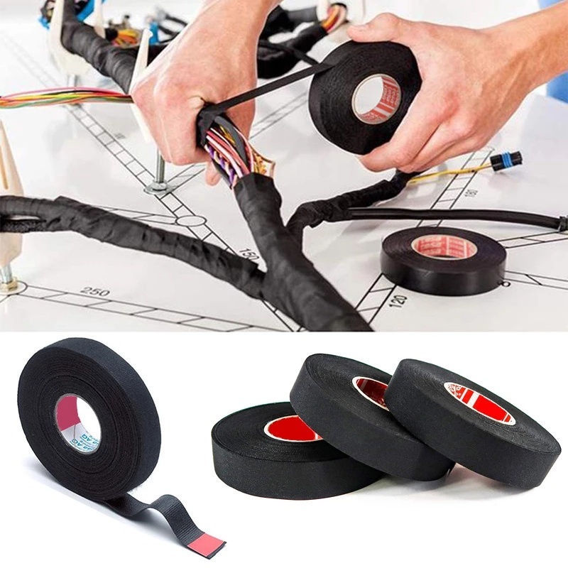 Lakban Kain Cloth Tape Pembungkus Kabel Isolasi Penahan Tahan Panas Isolasi Solatip Kabel Listrik Elektronik High resistant Tape - foto-produk-1