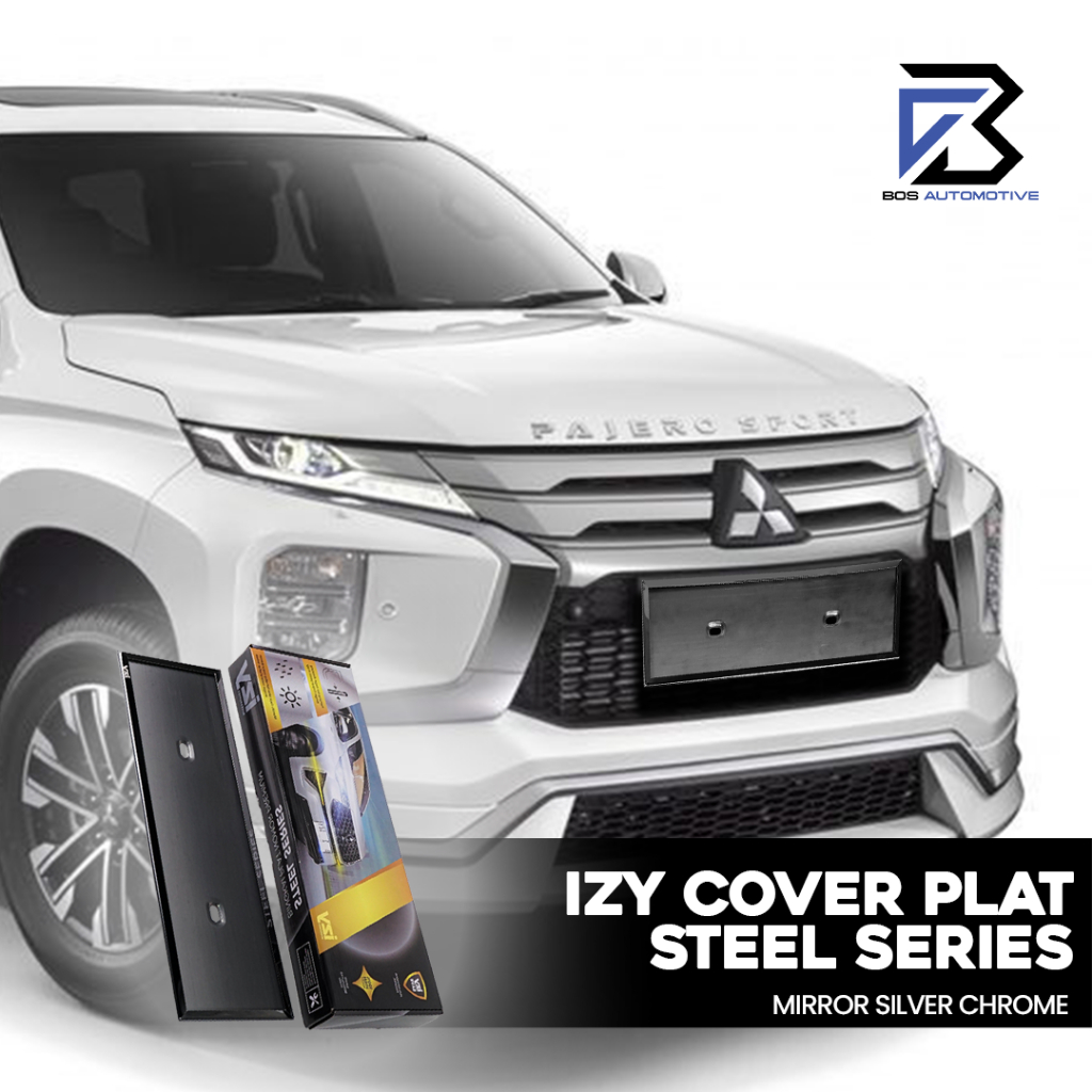 IZY Stainless Steel Series Cover Plat Nomor Mobil Slip On Stainless Steel Mirror Anti Karat untuk Pajero, Xpander, Fortuner & Innova