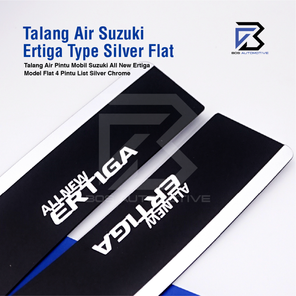 Talang Air Pintu List Silver Chrome Mobil Suzuki All New Ertiga 2017 â€“ 2022 Model Flat Rata 4 Pintu - foto-produk-1