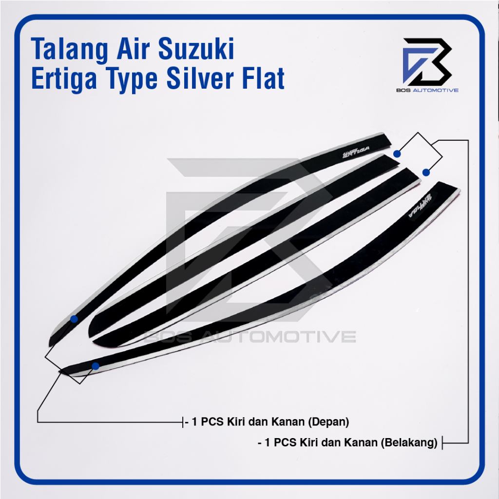 Talang Air Pintu List Silver Chrome Mobil Suzuki All New Ertiga 2017 â€“ 2022 Model Flat Rata 4 Pintu - foto-produk-4
