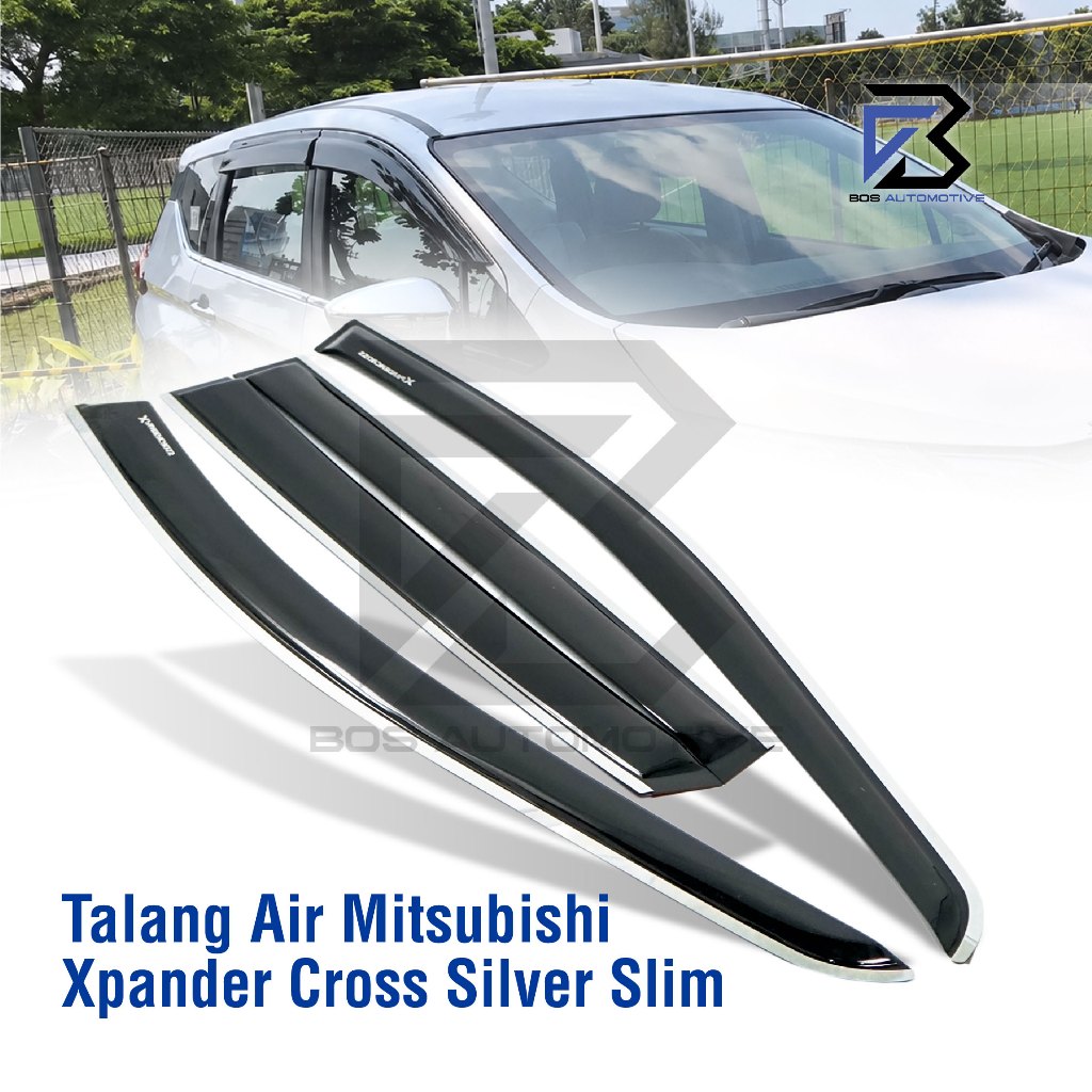 Talang Air Pintu Mobil List Silver Chrome Mobil Mitsubishi Xpander Cross 2019 â€“ 2024 Model Slim 4 Pintu - foto-produk-4