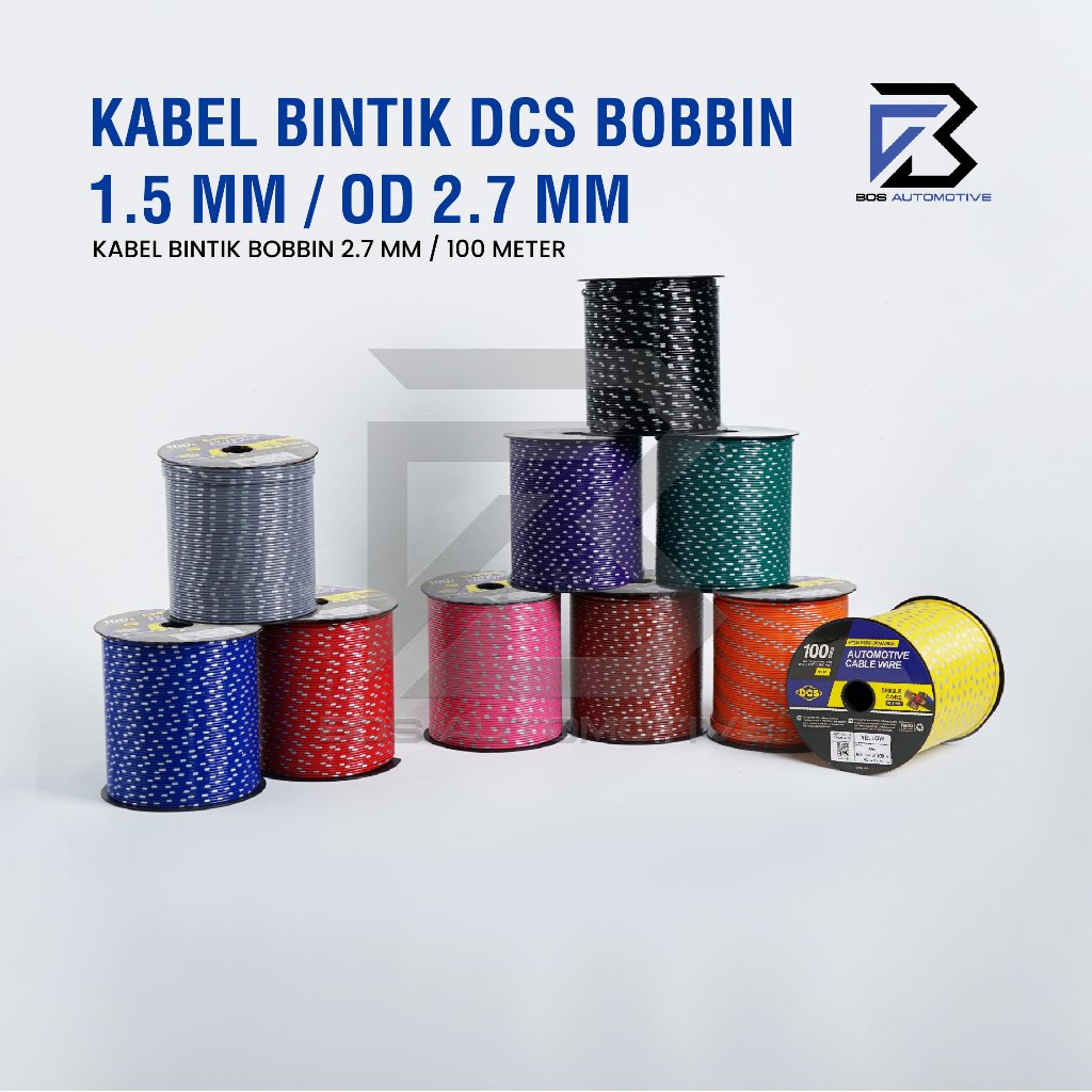 Kabel Bintik 1.5MM x 100M DCS Kabel Otomotif Body Mobil Motor Serabut Tembaga (BOBIN) - foto-produk-1