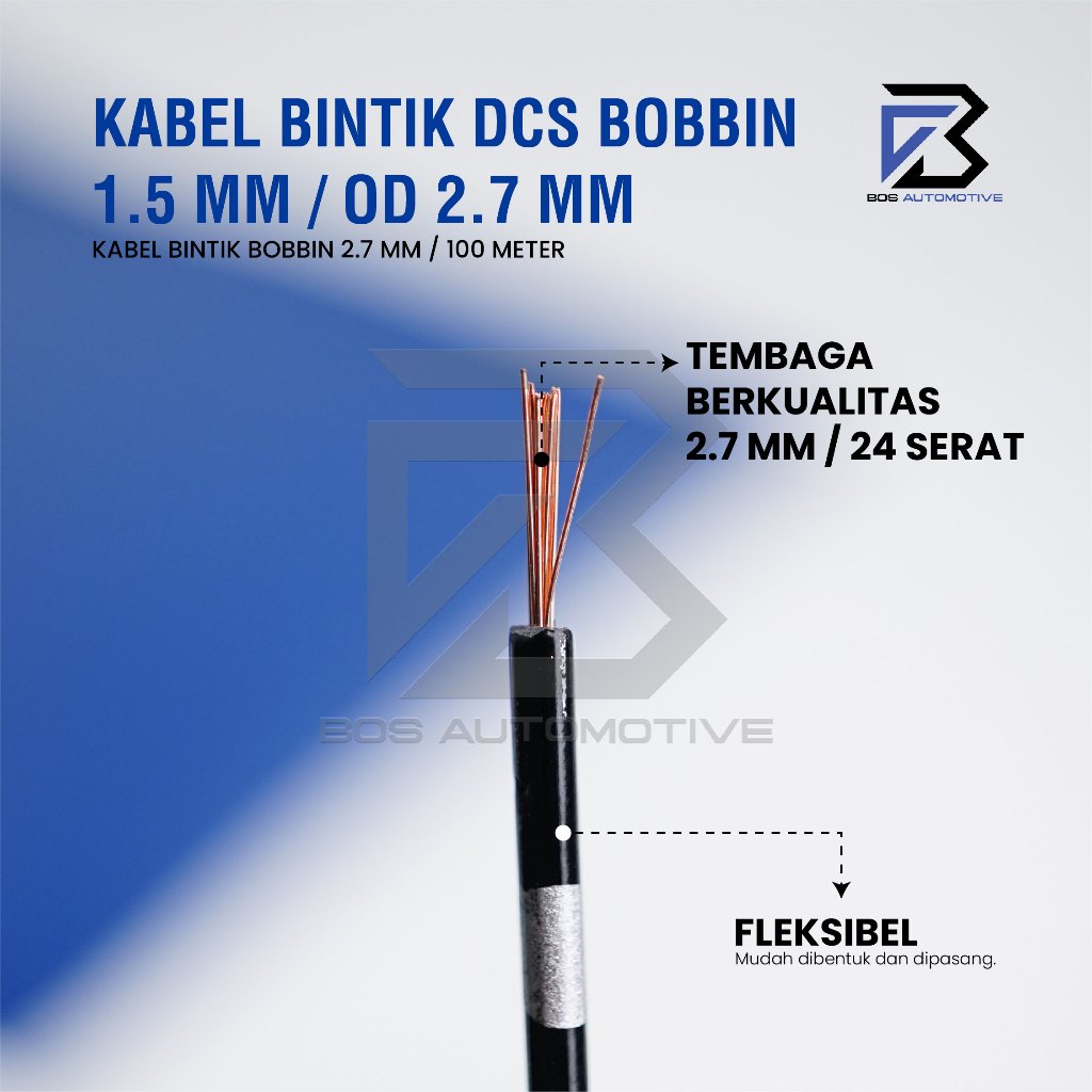 Kabel Bintik 1.5MM x 100M DCS Kabel Otomotif Body Mobil Motor Serabut Tembaga (BOBIN) - foto-produk-3