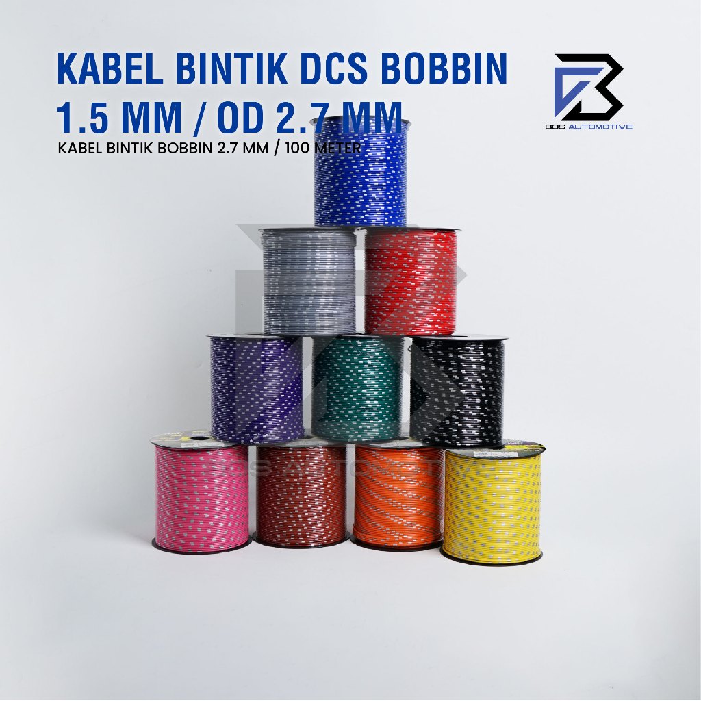 Kabel Bintik 1.5MM x 100M DCS Kabel Otomotif Body Mobil Motor Serabut Tembaga (BOBIN) - foto-produk-4