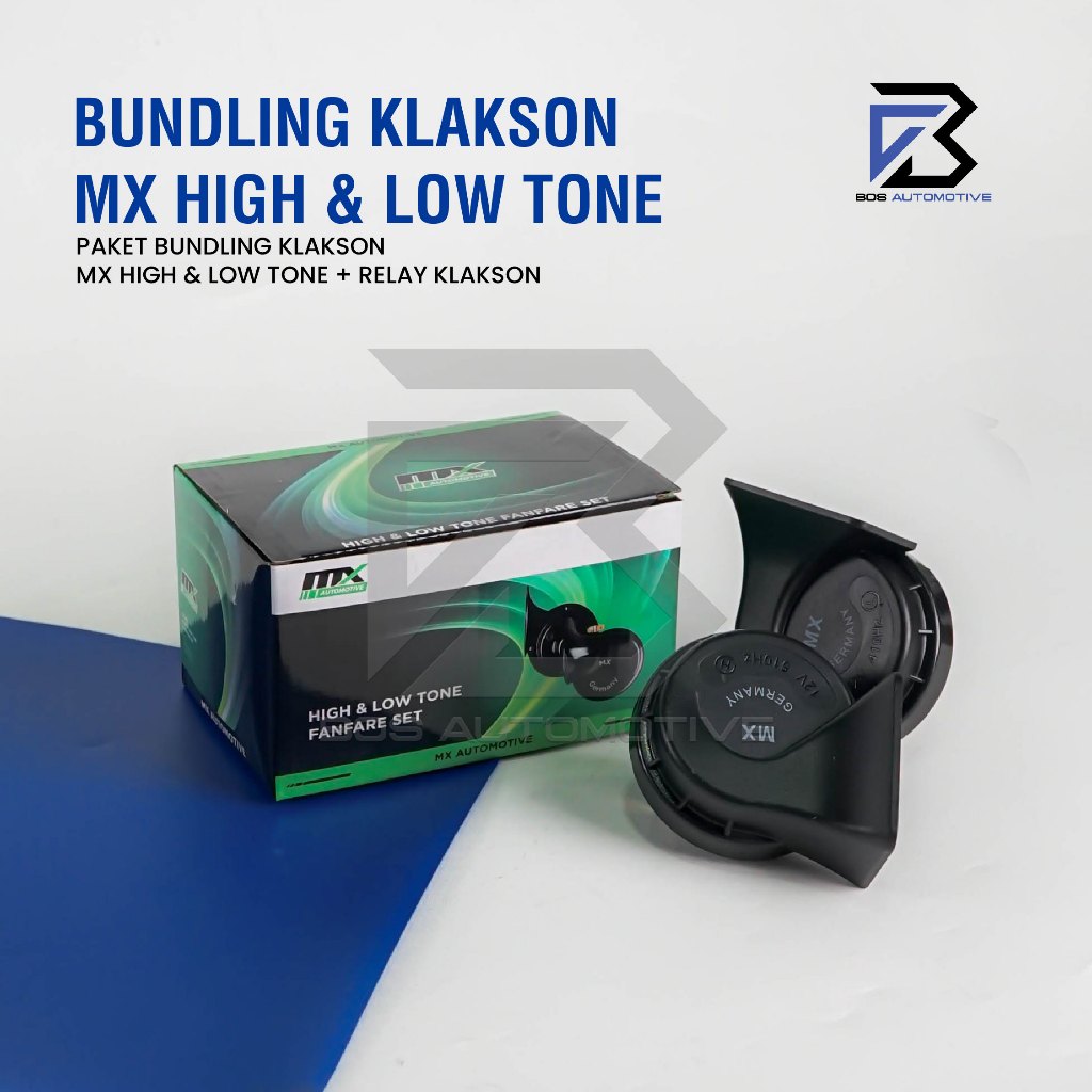 Klakson MX LT1128 Keong High Low Tone Set 12V + Kabel Relay Set Klakson Mobil Motor Fanfare Horn - foto-produk-1