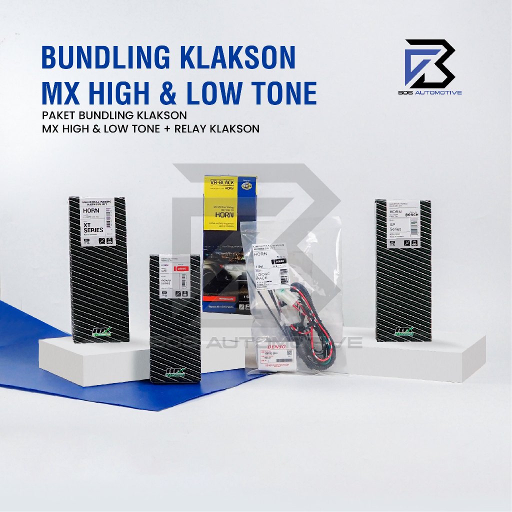 Klakson MX LT1128 Keong High Low Tone Set 12V + Kabel Relay Set Klakson Mobil Motor Fanfare Horn - foto-produk-4
