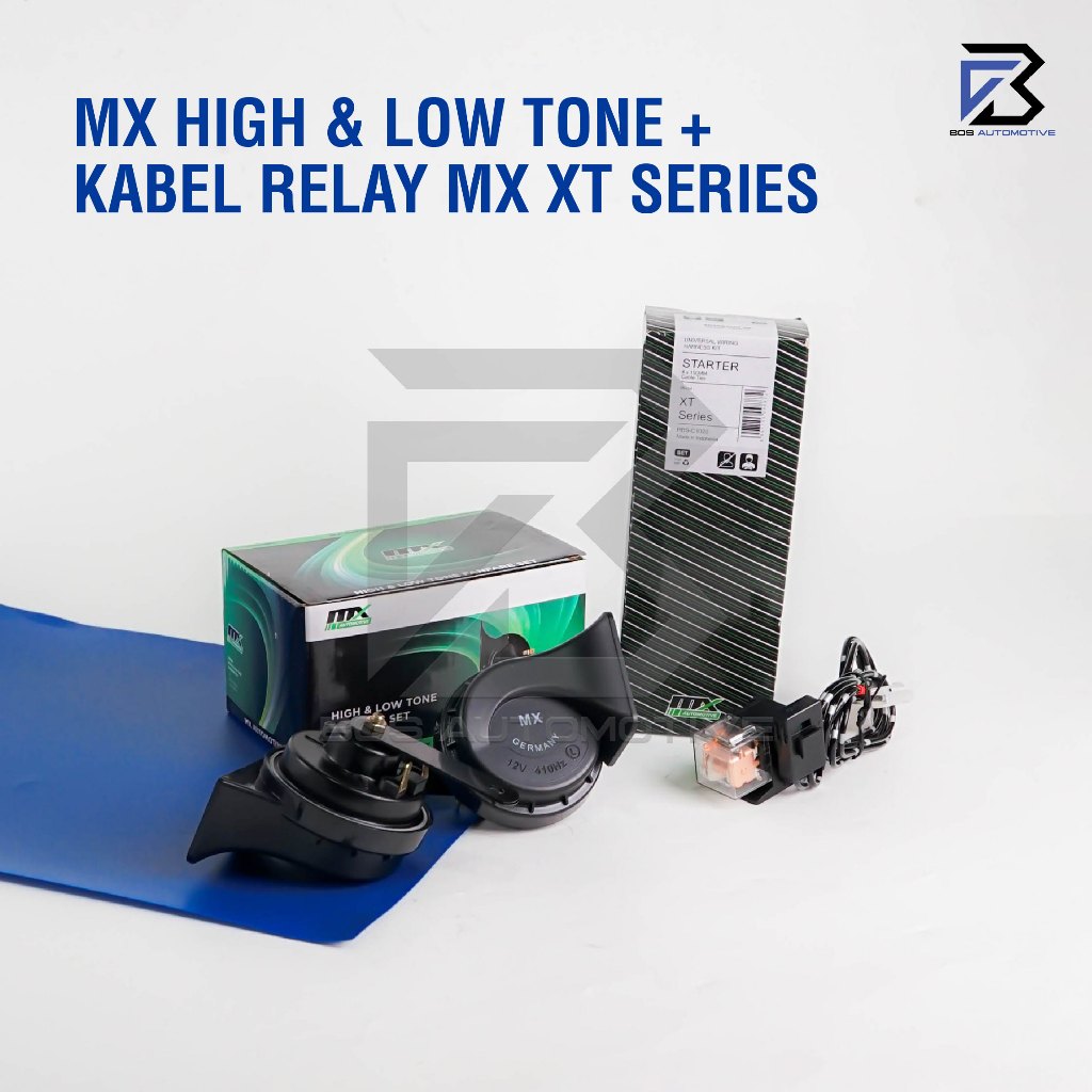 Klakson MX LT1128 Keong High Low Tone Set 12V + Kabel Relay Set Klakson Mobil Motor Fanfare Horn - foto-variasi-2