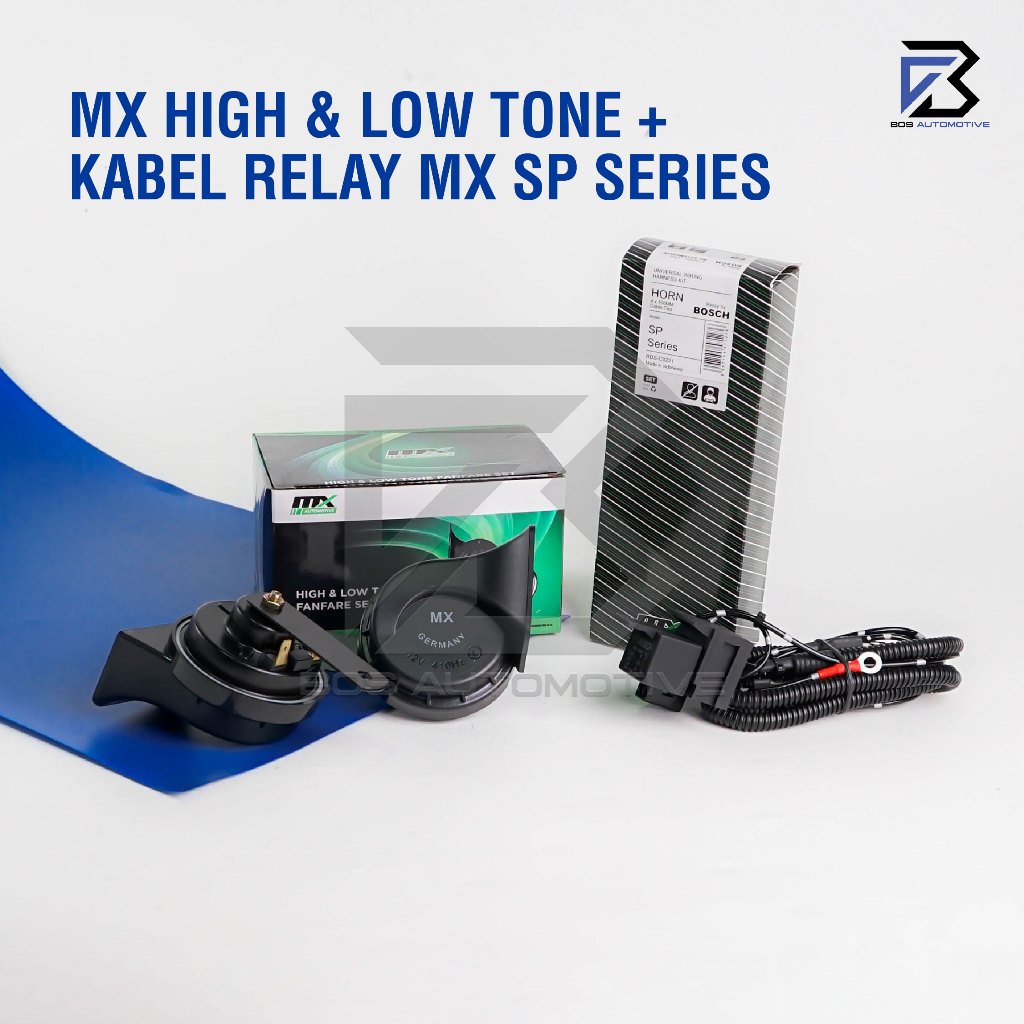 Klakson MX LT1128 Keong High Low Tone Set 12V + Kabel Relay Set Klakson Mobil Motor Fanfare Horn - foto-variasi-3