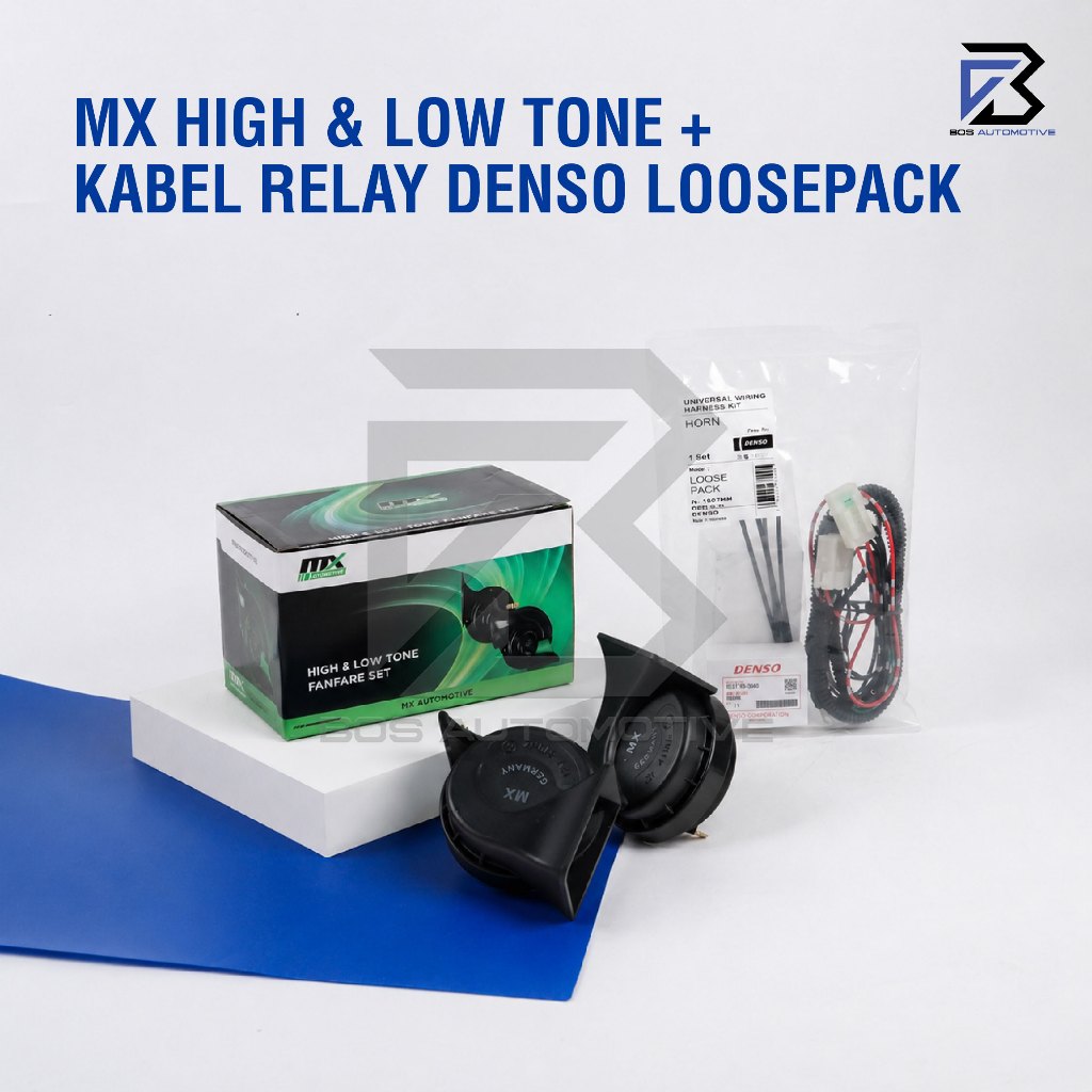 Klakson MX LT1128 Keong High Low Tone Set 12V + Kabel Relay Set Klakson Mobil Motor Fanfare Horn - foto-variasi-5