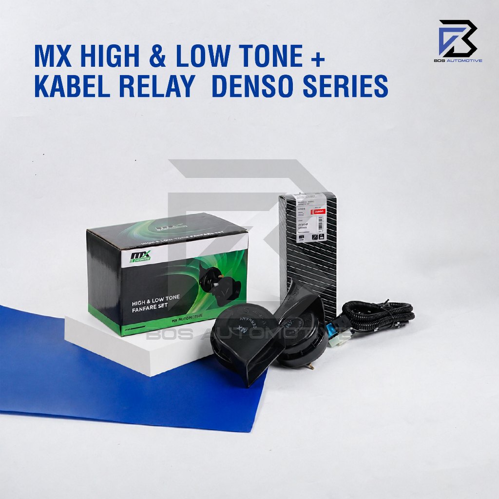 Klakson MX LT1128 Keong High Low Tone Set 12V + Kabel Relay Set Klakson Mobil Motor Fanfare Horn - foto-variasi-6