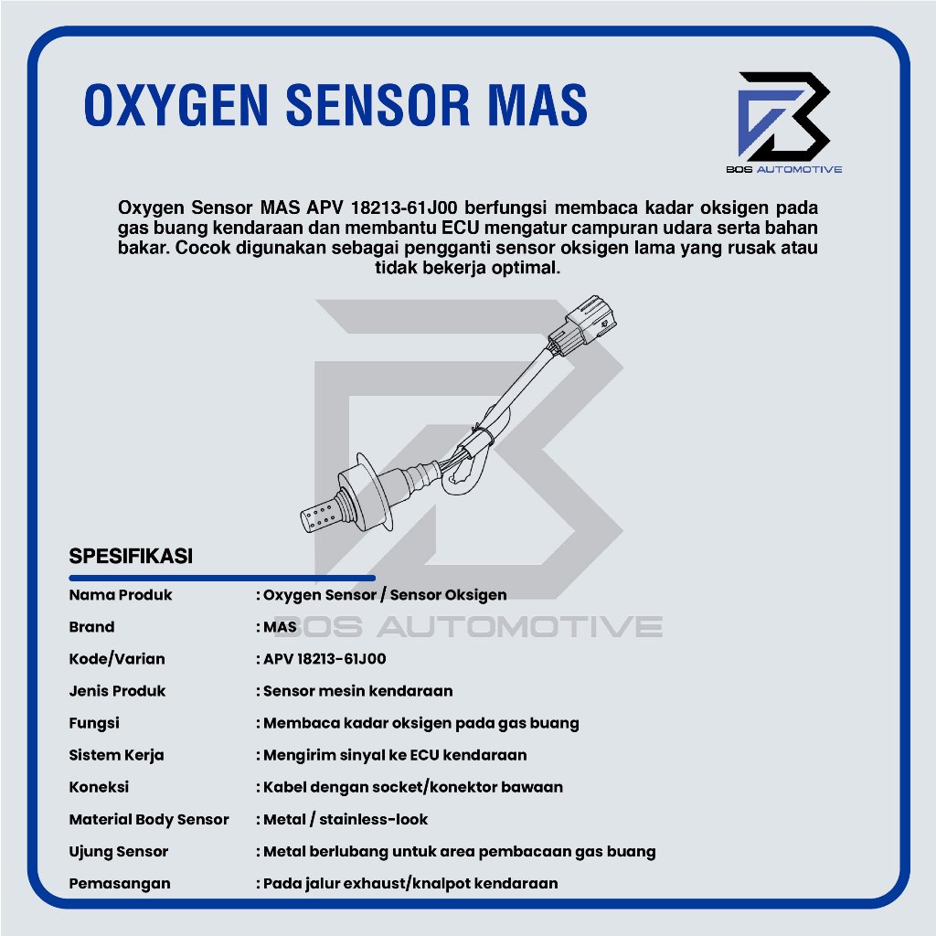 SENSOR OXYGEN O2 MAS 61J00 SUZUKI APV HIGH QUALITY - foto-produk-2