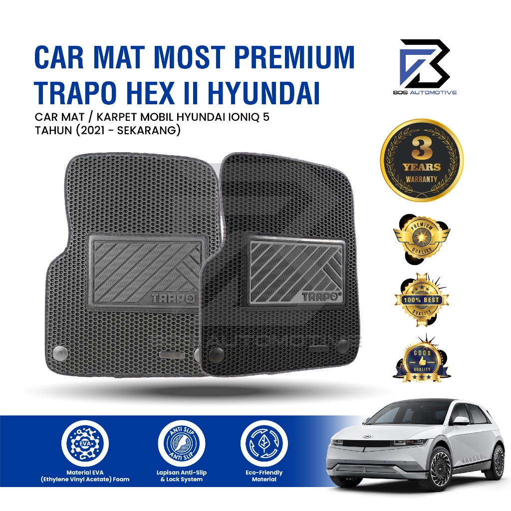 Karpet Mobil HYUNDAI IONIQ 5 2021 - Sekarang Fullset Premium Anti Slip - Car Mats TRAPO HEX II Original