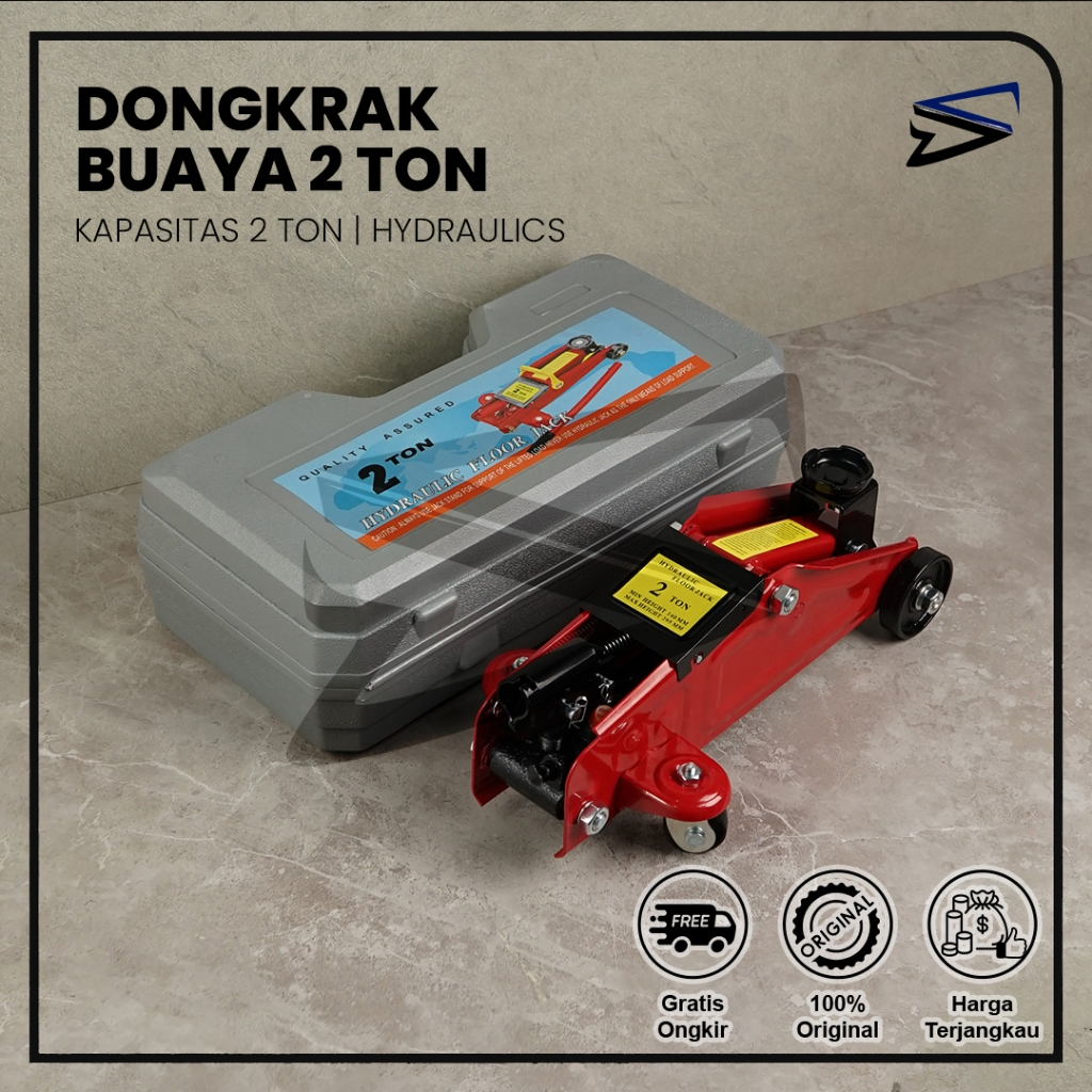 Dongkrak Mobil Model Buaya REL Hidrolik / Hydraulic Floor Jack 2 Ton Universal - foto-sampul