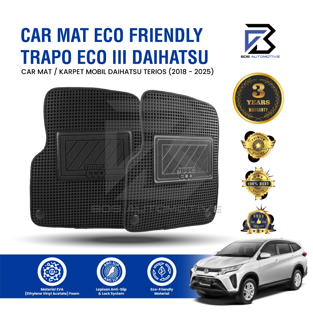 Karpet Mobil Daihatsu Terios (2018 - Sekarang) Fullset Premium Anti Slip - Car MatsTrapo Eco III Original