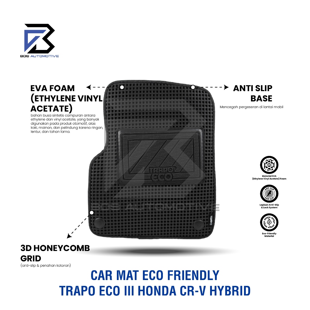 Karpet Mobil HONDA CRV CR-V HYBRID 2023 - Sekarang Car Mats Premium Trapo Eco III Original - foto-produk-3
