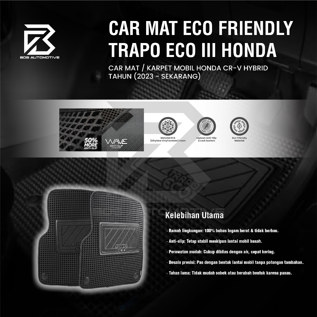 Karpet Mobil HONDA CRV CR-V HYBRID 2023 - Sekarang Car Mats Premium Trapo Eco III Original - foto-produk-4