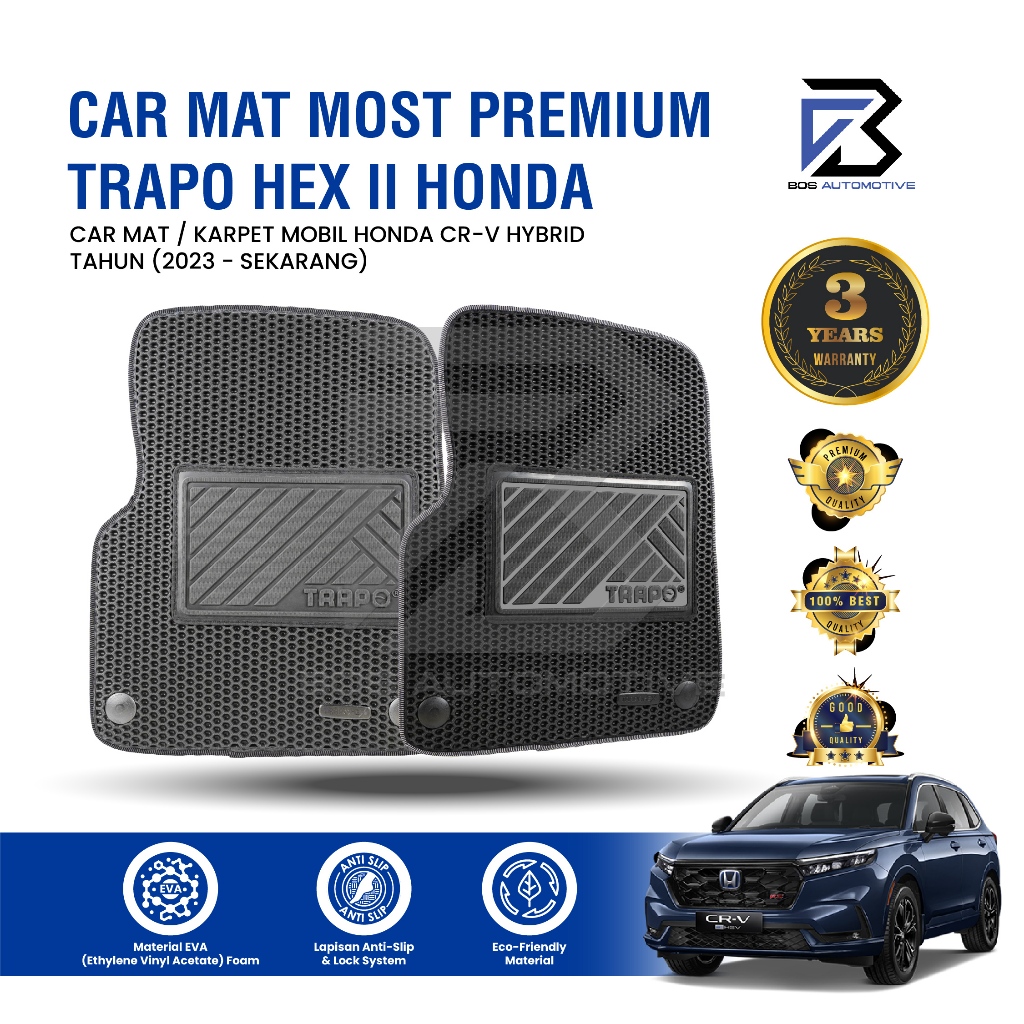 Karpet Mobil HONDA CRV CR-V HYBRID 2023 - Sekarang Car Mats Premium TRAPO HEX II Original - foto-sampul