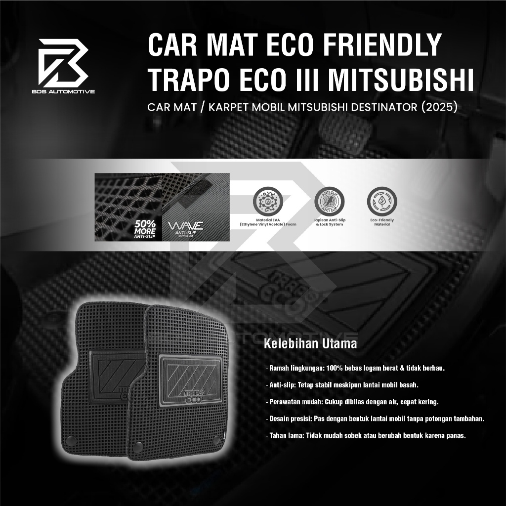 Karpet Mobil Mitsubishi Destinator (2025 - Sekarang) - Karpet Mobil Fullset Premium Anti Slip - Karpet Trapo Eco III Original - foto-produk-4
