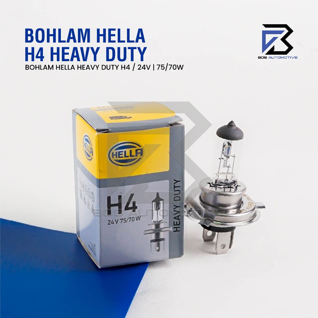 LAMPU HALOGEN HELLA H4 75/70W 24V LAMPU UTAMA MOBIL / TRUK ORIGINAL - foto-produk-1
