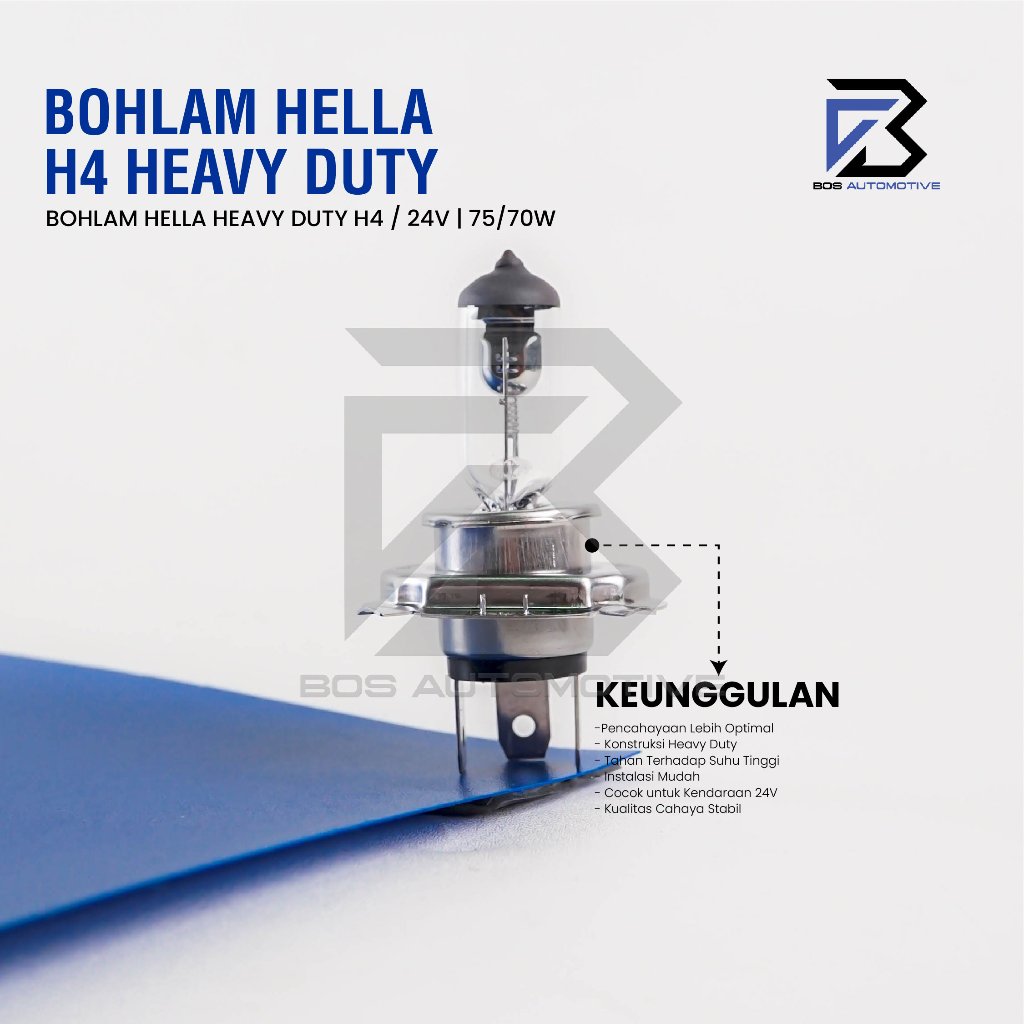 LAMPU HALOGEN HELLA H4 75/70W 24V LAMPU UTAMA MOBIL / TRUK ORIGINAL - foto-produk-3