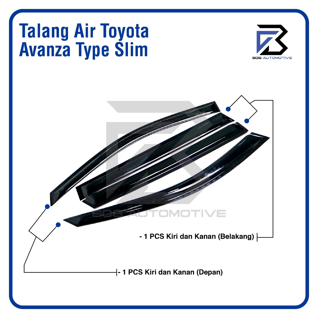 Talang Air Pintu Mobil Toyota Avanza Lama 2004 â€“ 2011 Model Slim 4 Pintu - foto-produk-3