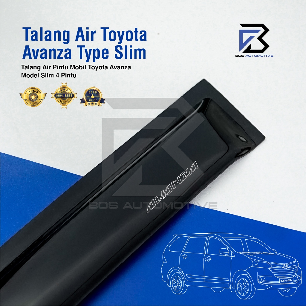 Talang Air Pintu Mobil Toyota Avanza Lama 2004 â€“ 2011 Model Slim 4 Pintu