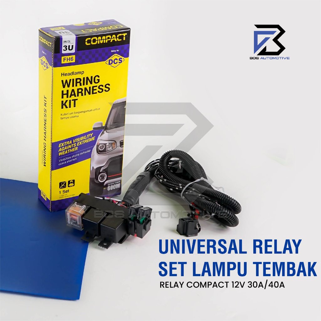 [COMPACT] Kabel Relay Set Lampu H4 Mobil DCS FH5 New 3 Relay 12v Untuk 2 Lampu Utama Mobil Universal - foto-produk-4