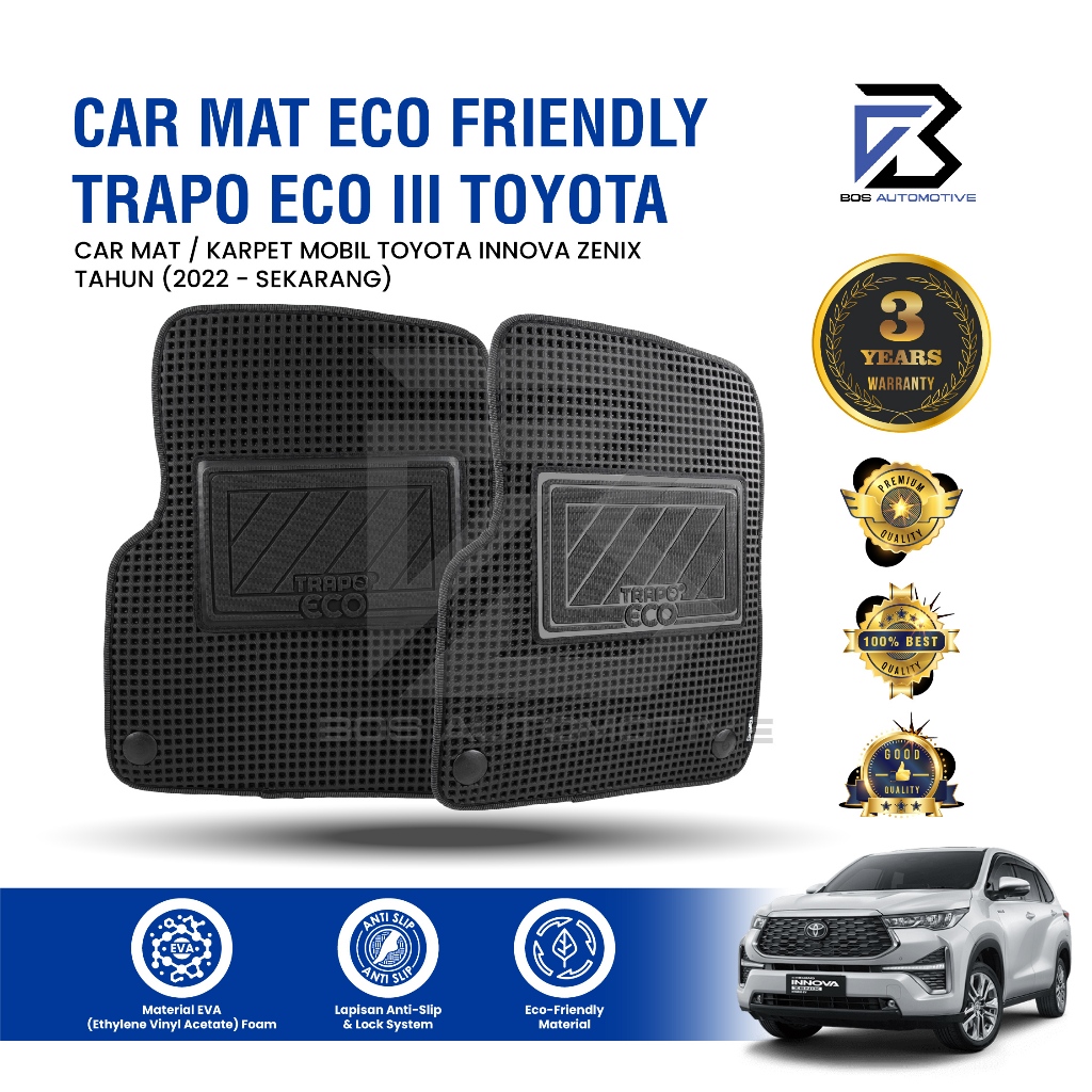 Karpet Mobil TOYOTA INNOVA ZENIX Non Captain Seat 2022 - Sekarang Car Mats Premium Trapo Eco III Original - foto-sampul
