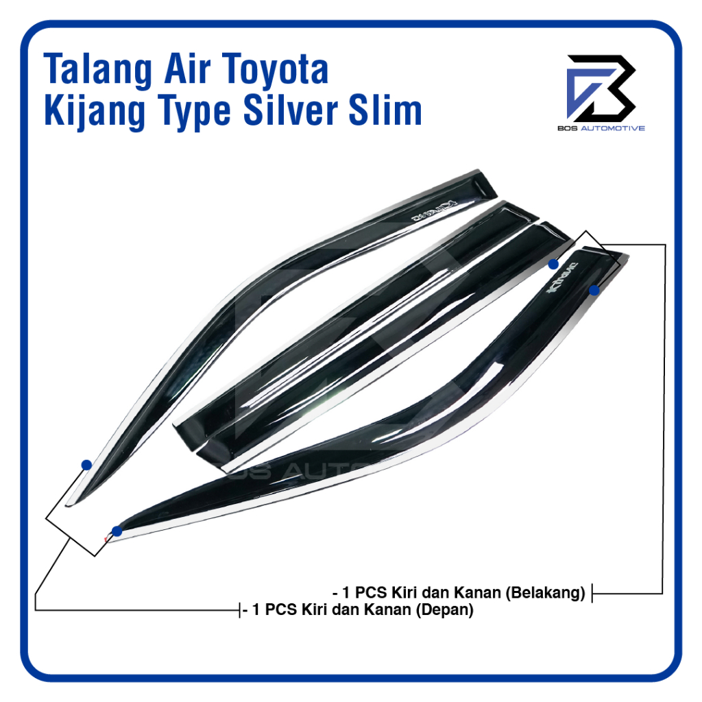 Talang Air Pintu List Silver Mobil Toyota Kijang LGX / Kapsul 1997 â€“ 2003 Model Slim 4 Pintu - foto-produk-3