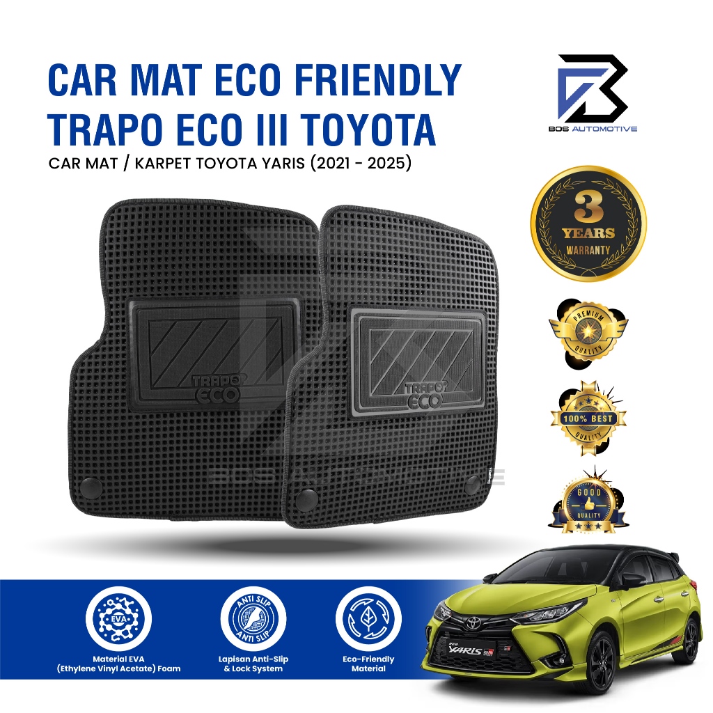 Karpet Mobil Toyota Yaris (2021 - Sekarang) Fullset Premium Anti Slip - Car Mats Trapo Eco III Original