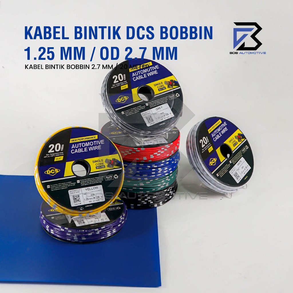 Kabel Bintik 1.25MM x 20M DCS Kabel Otomotif Body Mobil Motor Serabut Tembaga (BOBIN) - foto-produk-1