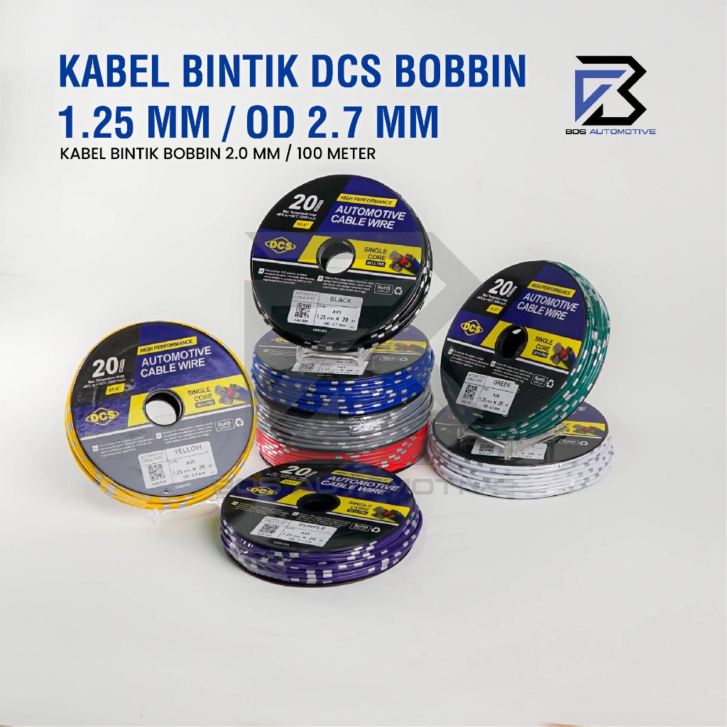 Kabel Bintik 1.25MM x 20M DCS Kabel Otomotif Body Mobil Motor Serabut Tembaga (BOBIN) - foto-produk-4