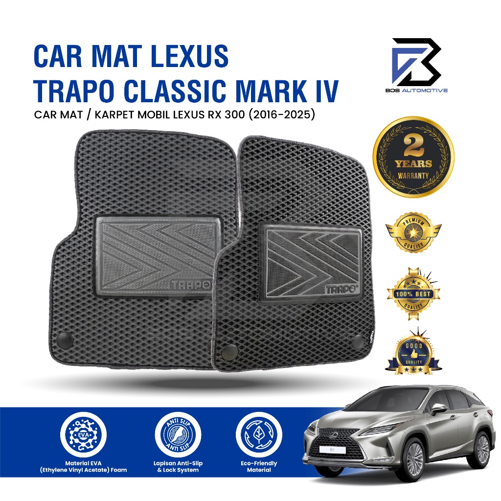 Karpet Mobil LEXUS RX 300 (2016 - Sekarang) - Karpet Mobil Fullset Premium Anti Slip - Carmat Trapo Classic Mark IV Original - foto-sampul